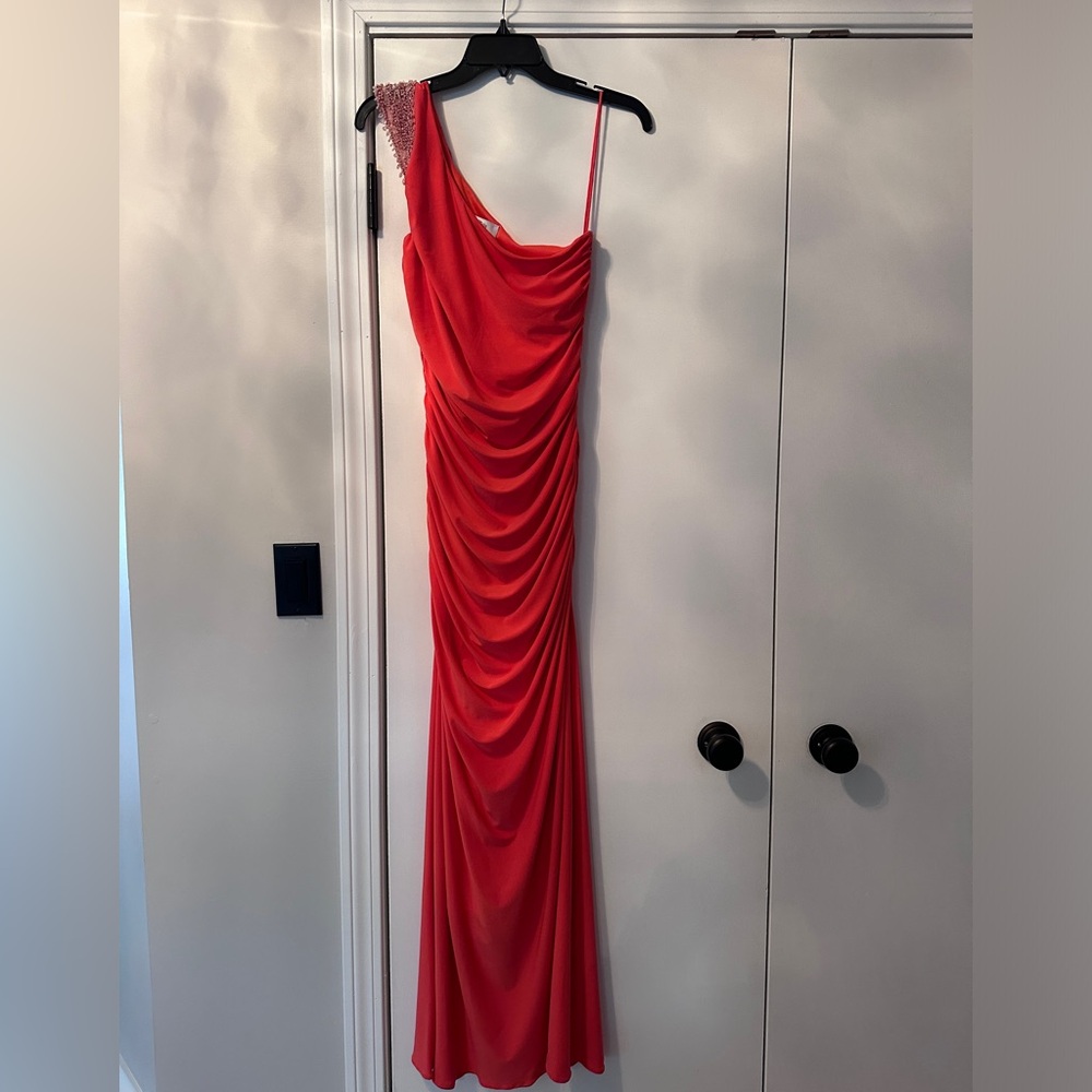Coral Badgley Mischka Dress. Floor length gown. Worn once!